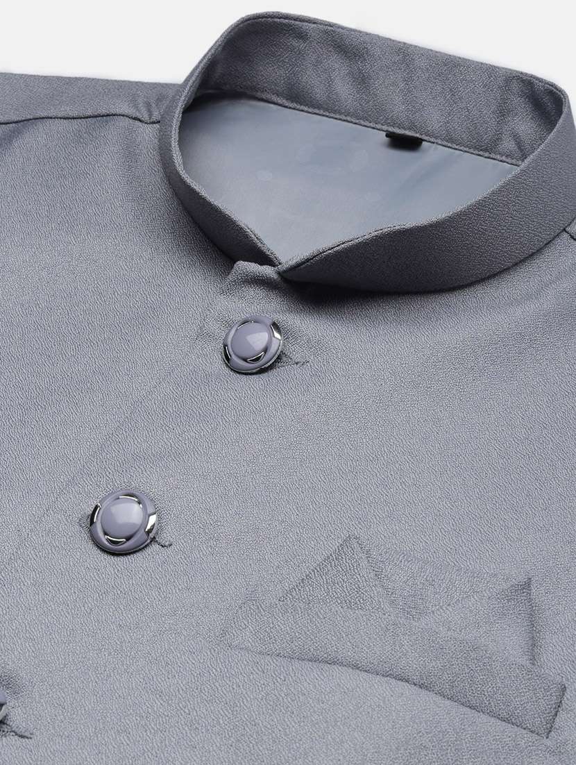 men mandarin neck solid nehru jacket - 21383279 -  Standard Image - 6