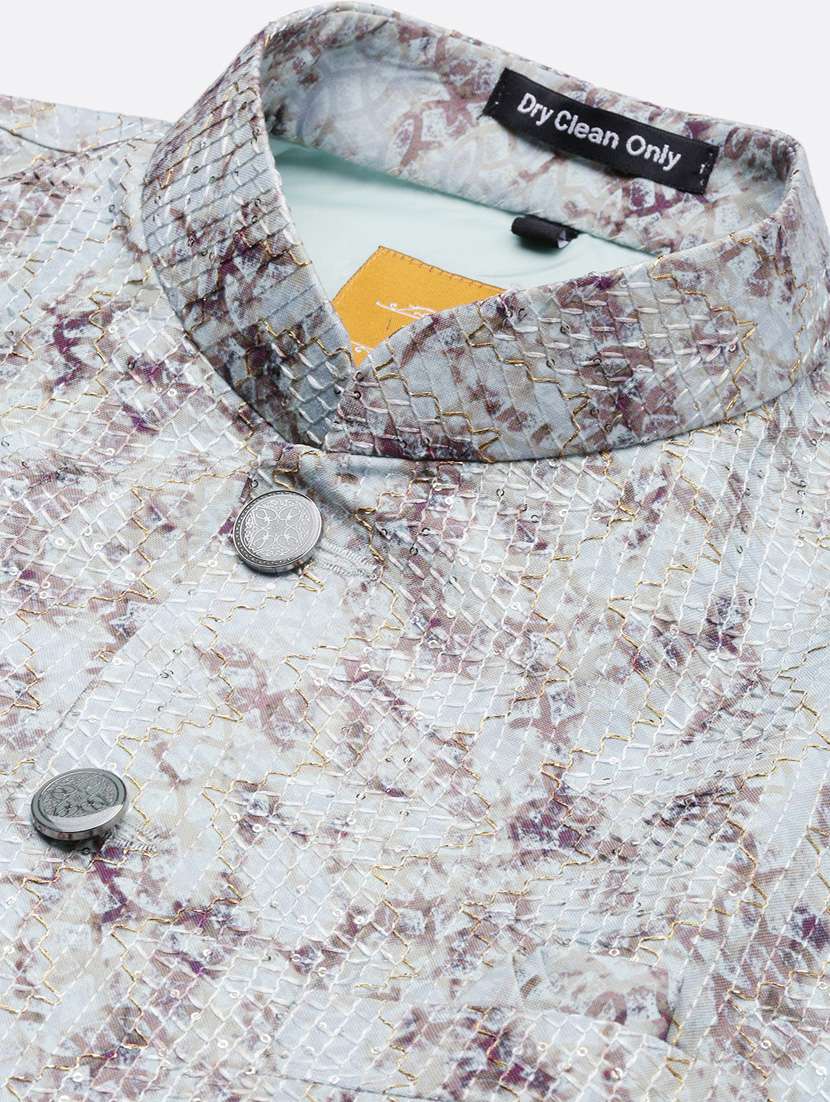 men mandarin neck embroidered nehru jacket - 21383285 -  Standard Image - 6