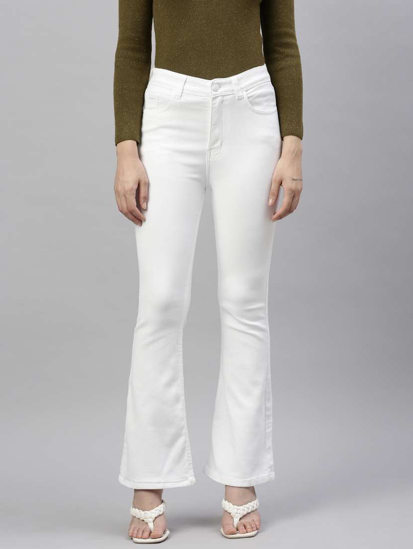 women white bootcut denim jeans - 21383505 -  Standard Image - 1
