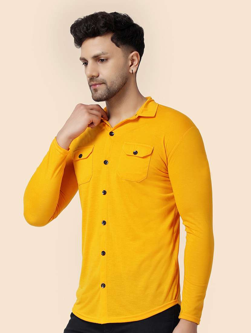 men solid long sleeved casual shirt - 21383591 -  Standard Image - 1
