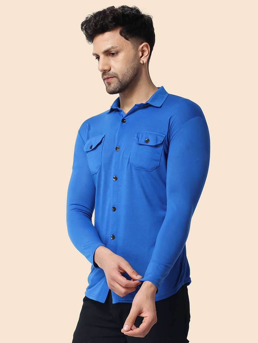 men solid long sleeved casual shirt - 21383595 -  Standard Image - 1
