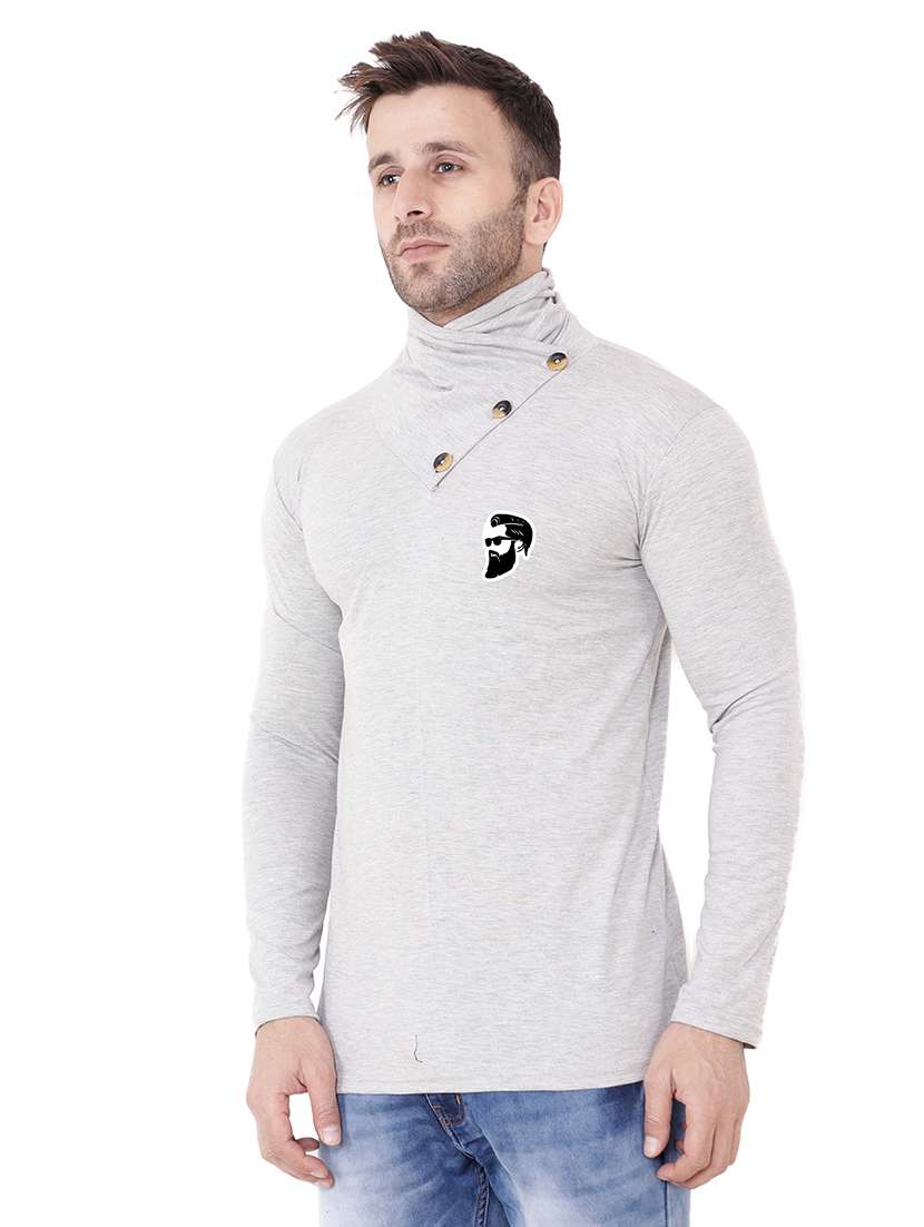 men long sleeved placement print t-shirt - 21383615 -  Standard Image - 1