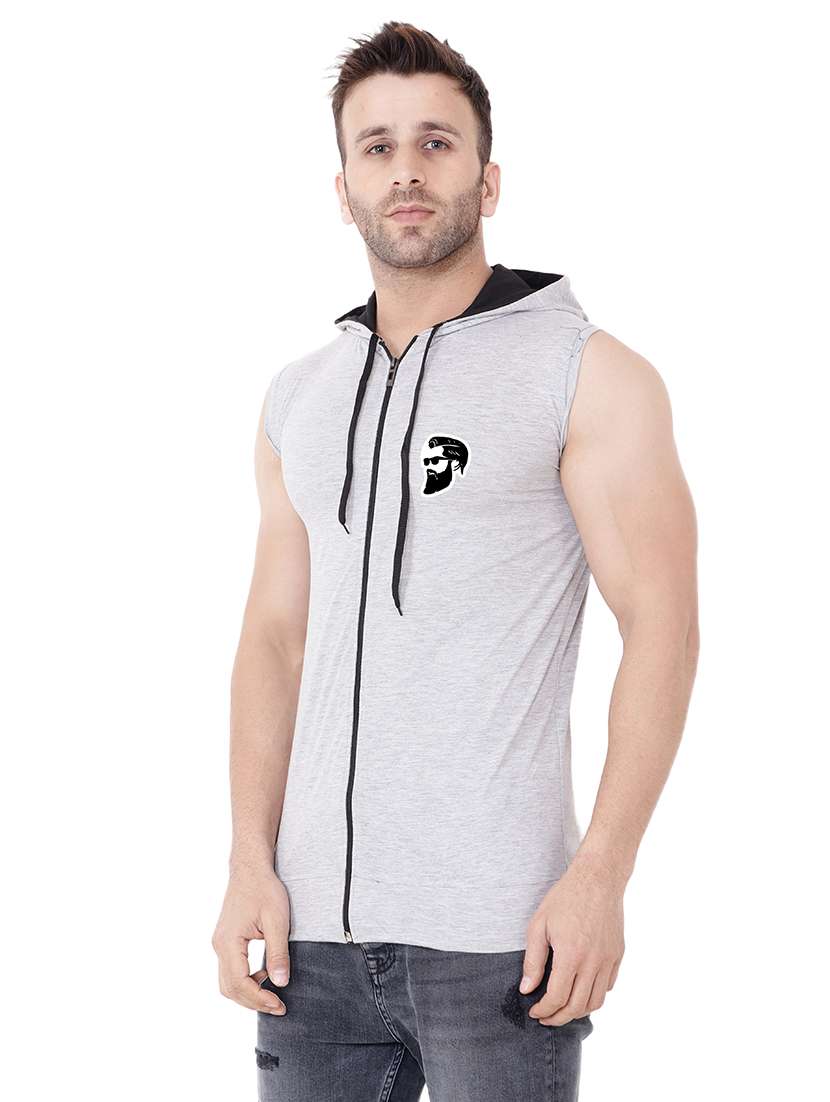 men solid hood neck t-shirt - 21383623 -  Standard Image - 1