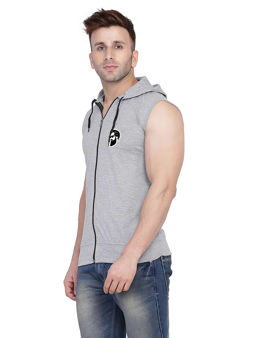 men solid hood neck t-shirt - 21383631 -  Standard Image - 1
