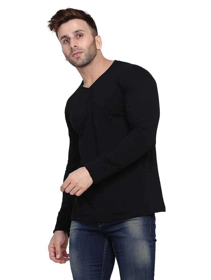men long sleeved solid t-shirt - 21383653 -  Standard Image - 1