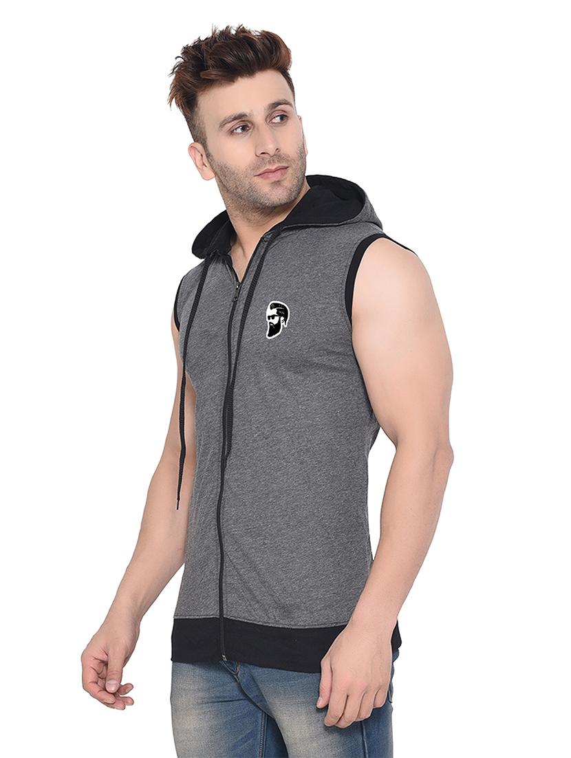 men color block hood neck t-shirt - 21383731 - Standard Image - 1