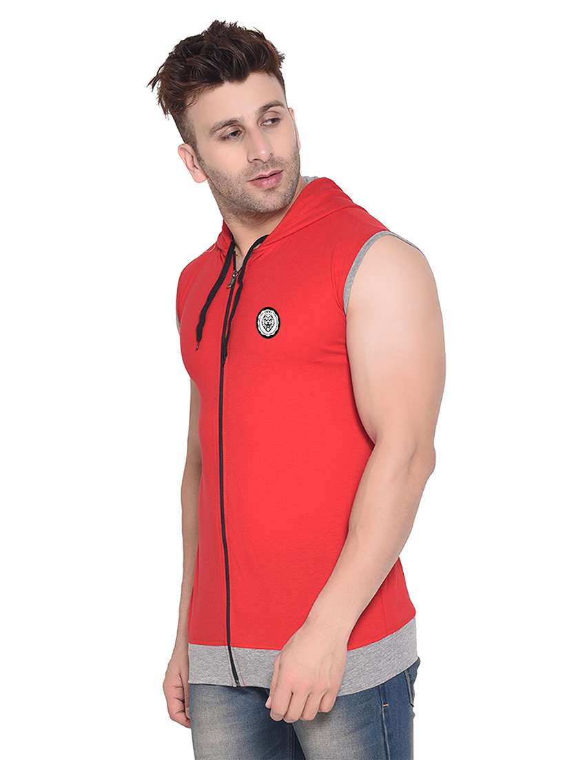 men color block hood neck t-shirt - 21383733 -  Standard Image - 1