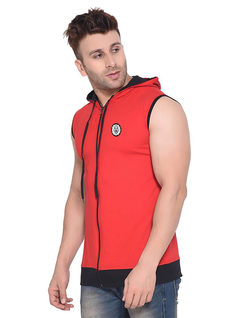 men color block hood neck t-shirt - 21383737 -  Standard Image - 1