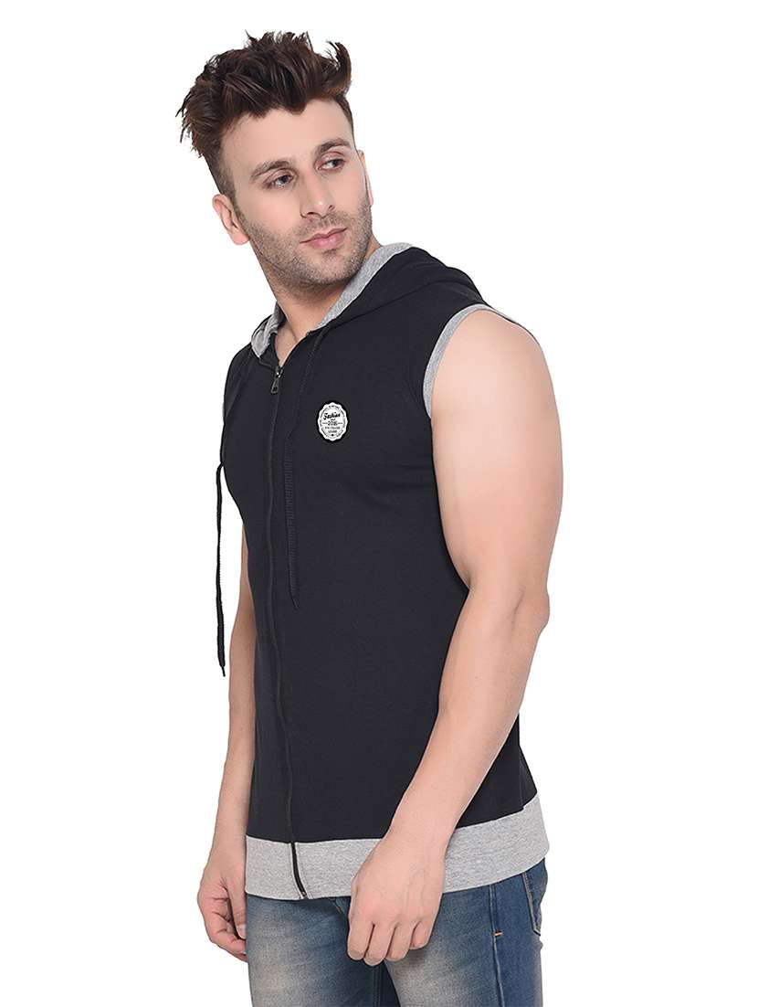men color block hood neck t-shirt - 21383746 -  Standard Image - 1