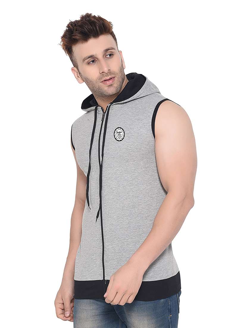 men color block hood neck t-shirt - 21383748 -  Standard Image - 1