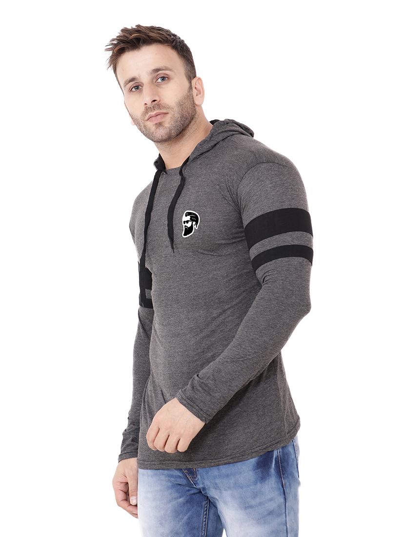 men solid hood neck t-shirt - 21383752 - Standard Image - 1