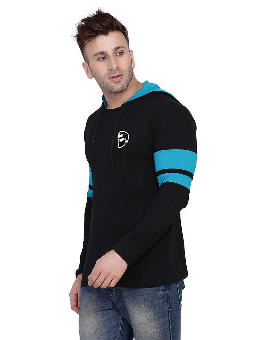 men solid hood neck t-shirt - 21383753 -  Standard Image - 1