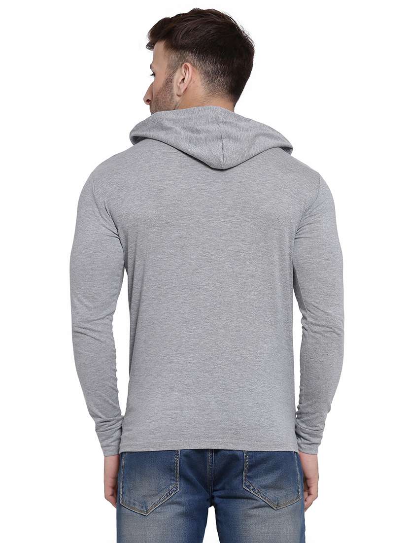 men solid hood neck t-shirt - 21383833 -  Standard Image - 1
