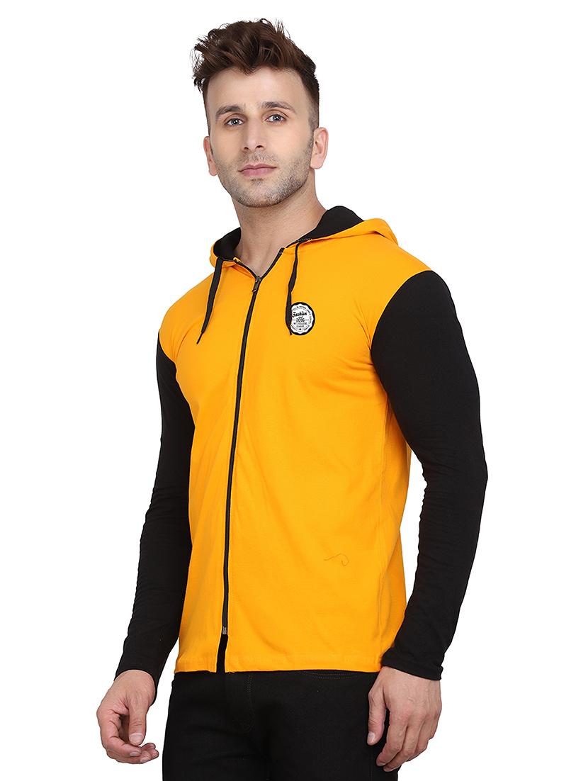 men color block hooded cotton t-shirt - 21383869 -  Standard Image - 1