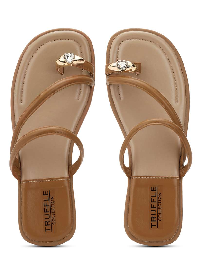 women khaki slip on sandal - 21384948 -  Standard Image - 4