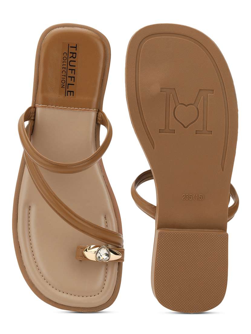 women khaki slip on sandal - 21384948 -  Standard Image - 6