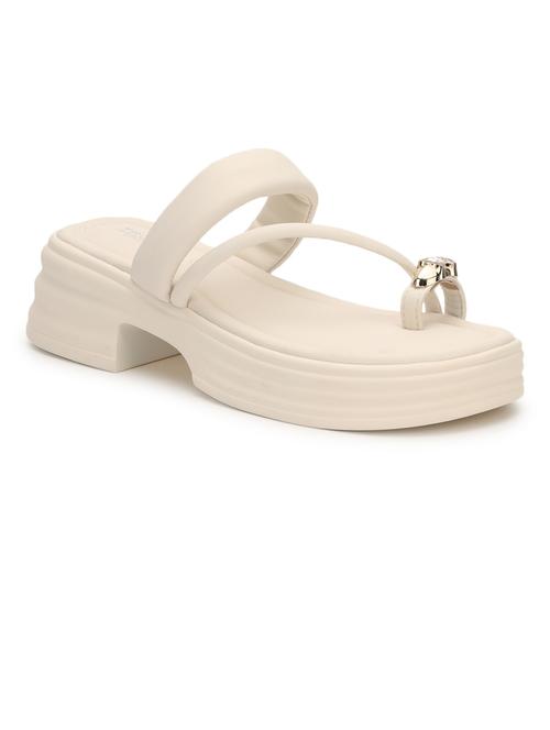 women beige solid slip on sandal - 21384949 -  Standard Image - 0