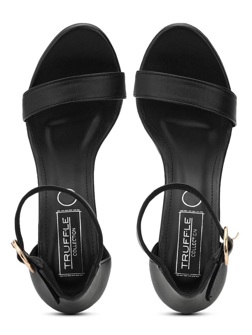 women black ankle strap sandal - 21384965 - Standard Image - 4