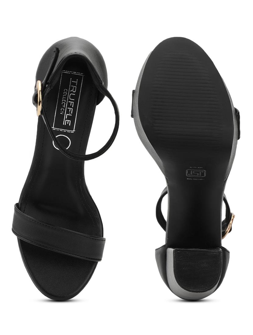 women black ankle strap sandal - 21384965 - Standard Image - 6