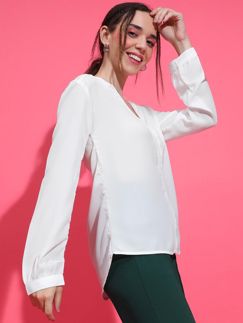 women white solids long sleeves top - 21384978 - Standard Image - 1