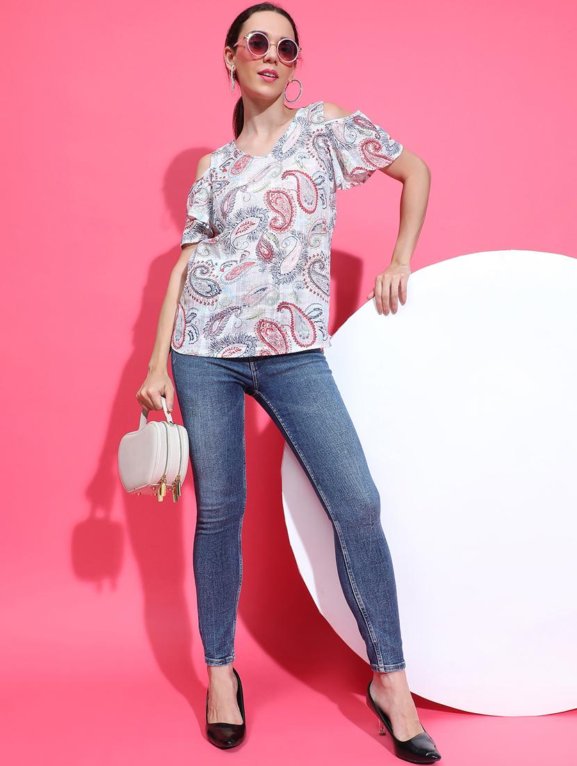 women multi colored cotton regular top - 21384997 - Standard Image - 4