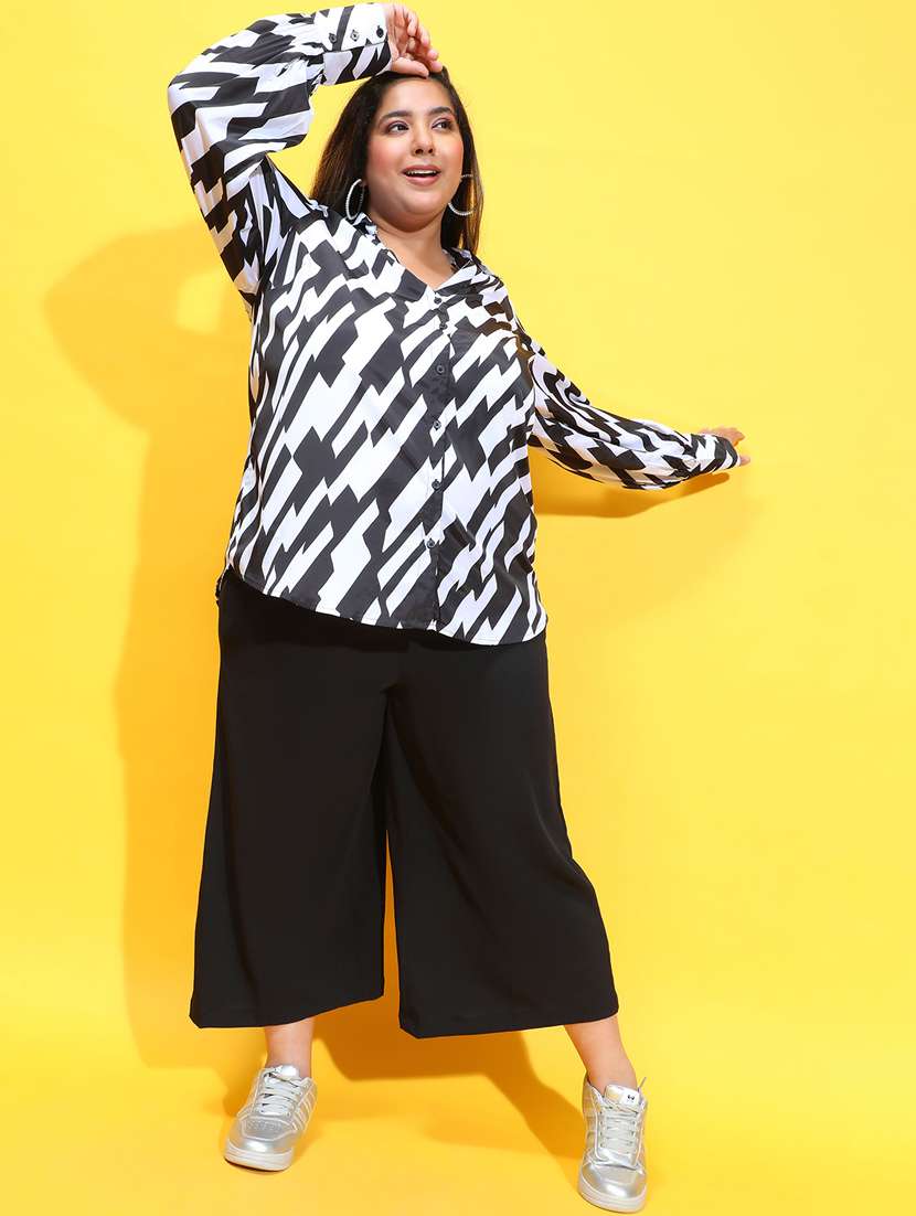 women black printed plus size shirt - 21385033 - Standard Image - 4