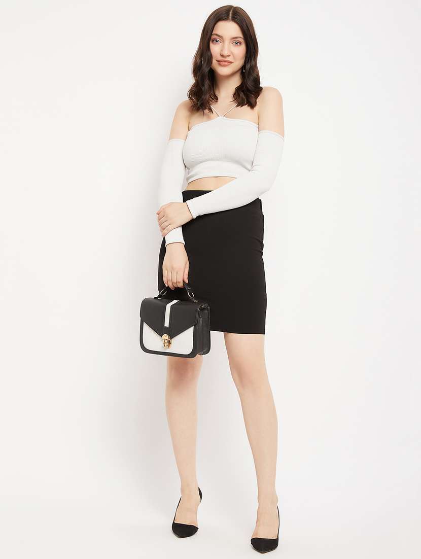 black polyester pencil  skirts - 21385108 -  Standard Image - 4