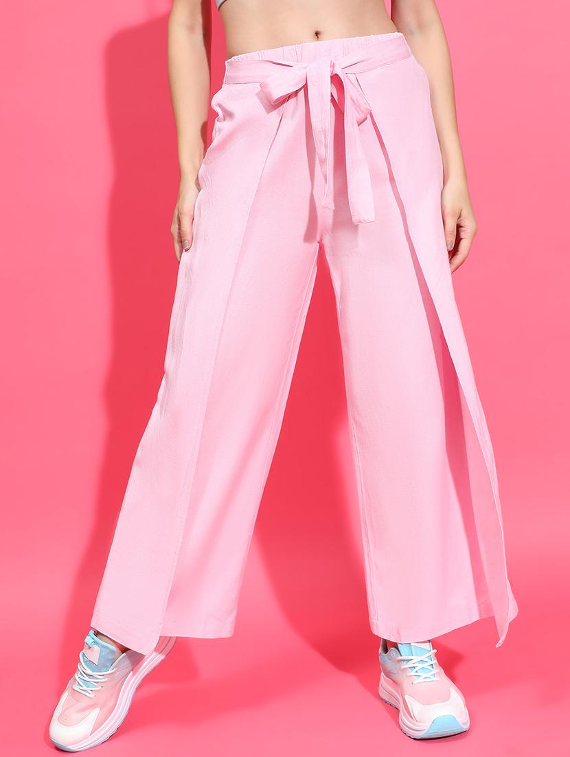 women pink linen wide leg trouser - 21385280 - Zoom Image - 0