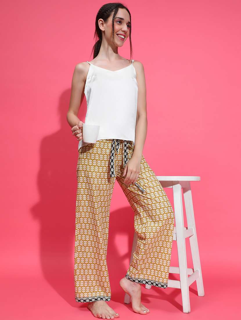 women mustard cotton pajama - 21385293 -  Standard Image - 4