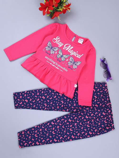 girls pink typography full length sets - 21385468 - Standard Image - 0