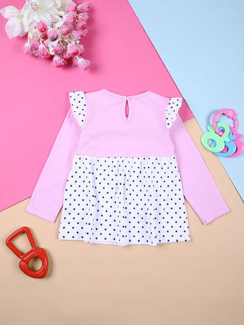 girls pink printed frock - 21385470 - Standard Image - 1