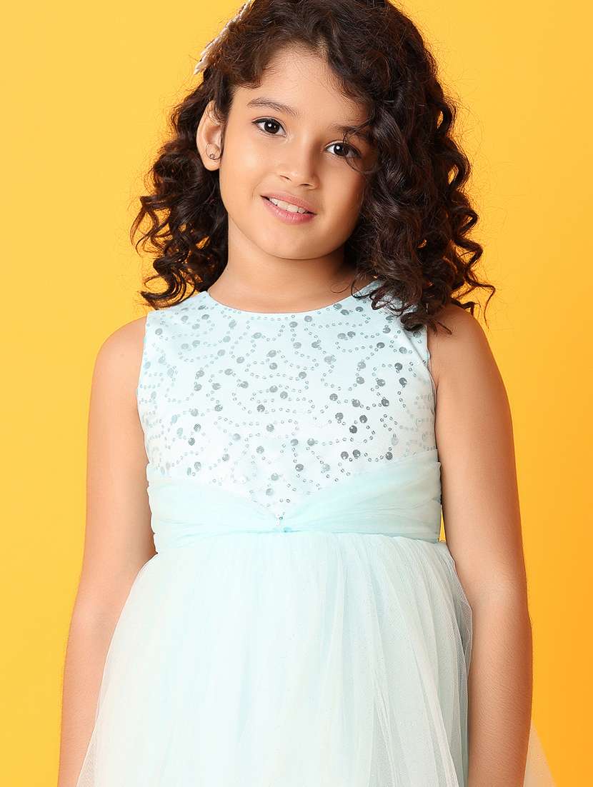 girls solids with work round neck frock - 21385565 -  Standard Image - 4