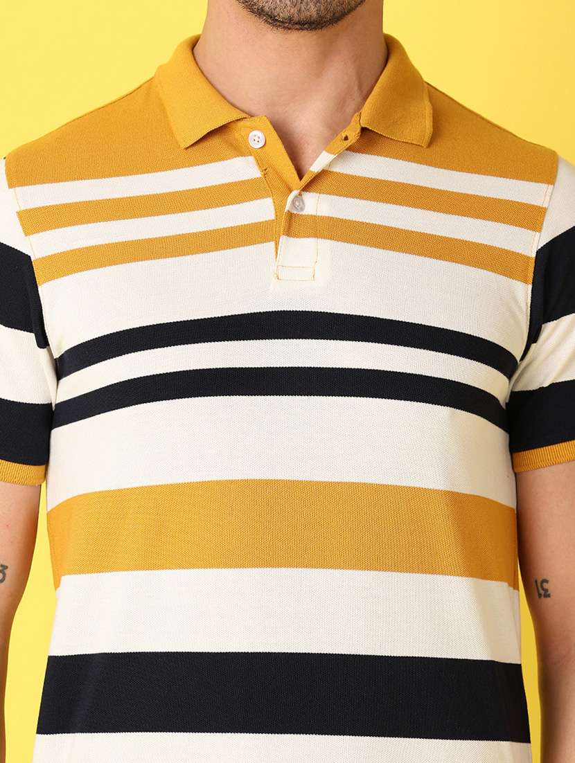 men stripes polo neck t-shirts - 21385575 -  Standard Image - 4