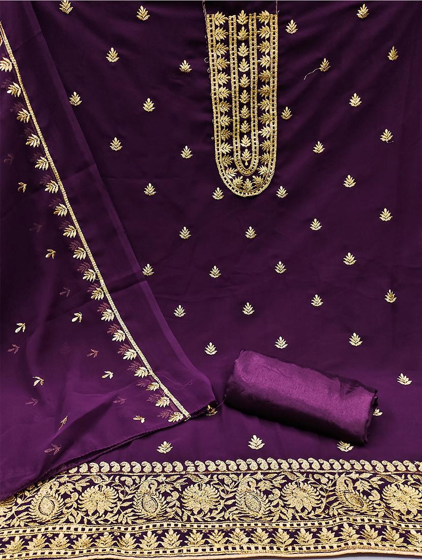 women embroidered unstitched suit set - 21385956 -  Standard Image - 1