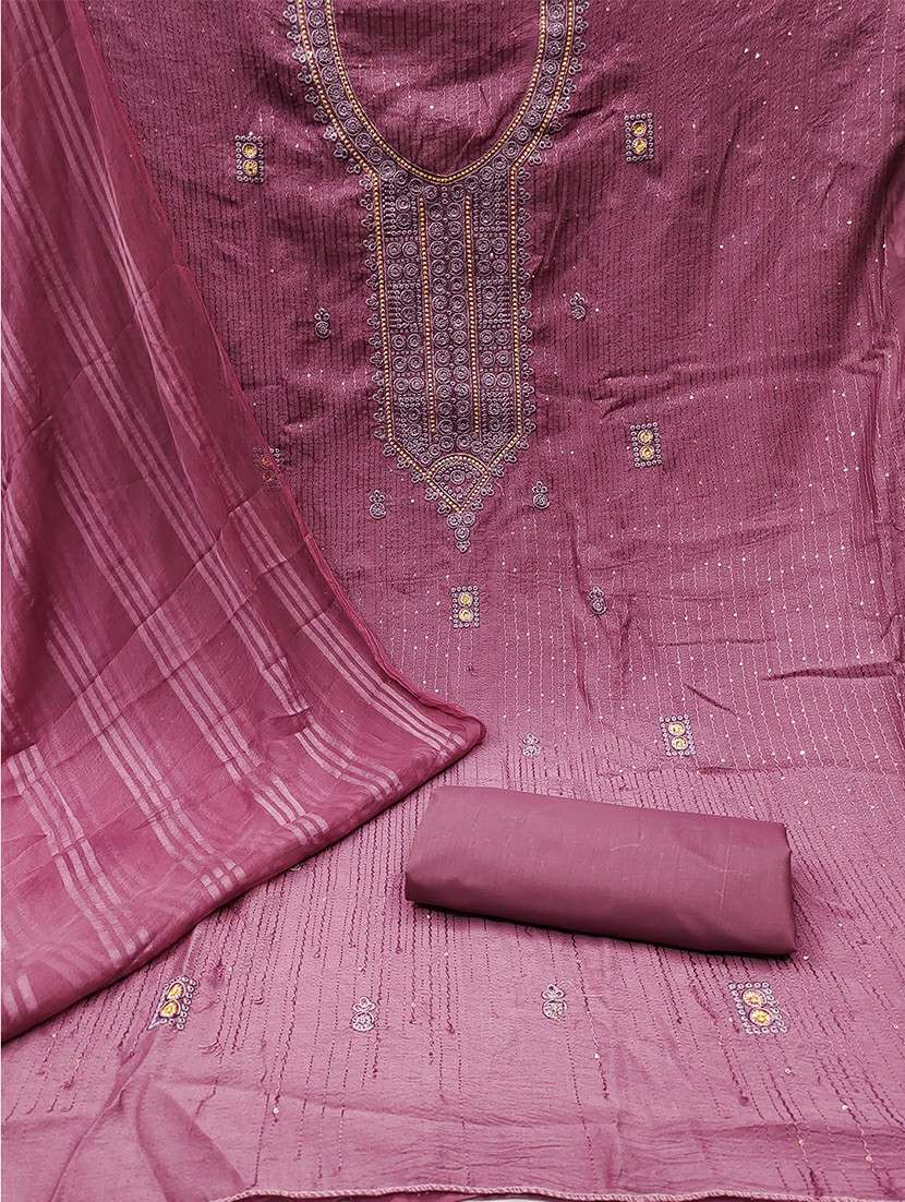 women embroidered unstitched suit set - 21385978 -  Standard Image - 1