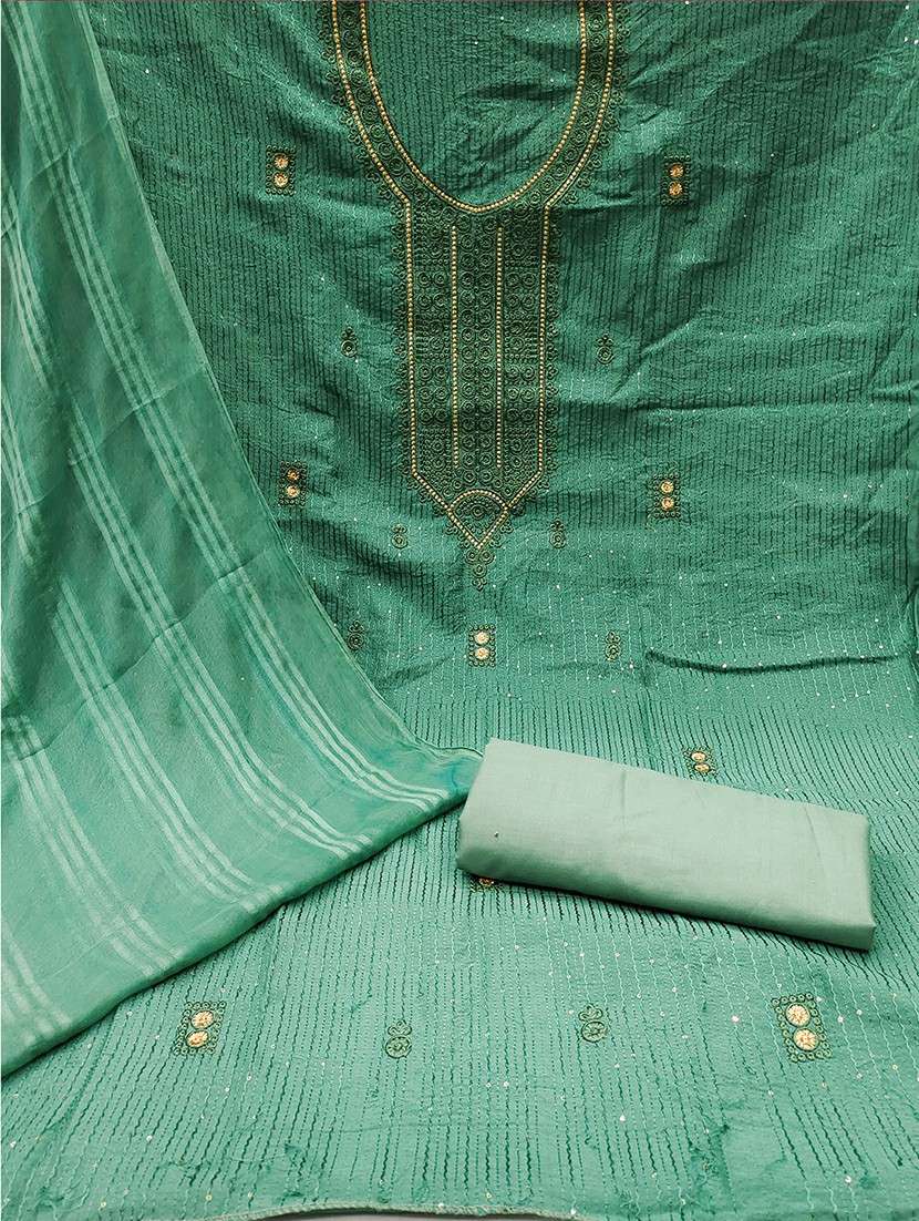 women embroidered unstitched suit set - 21385979 -  Standard Image - 1