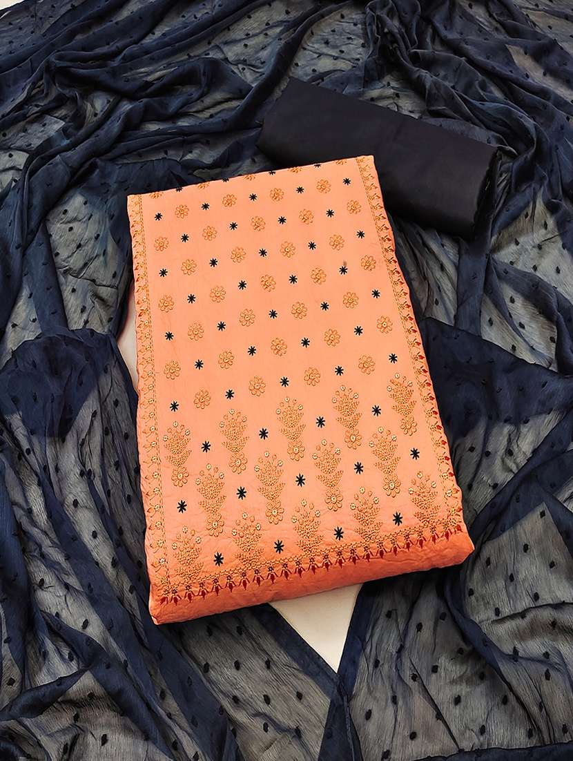 women embroidered unstitched suit set