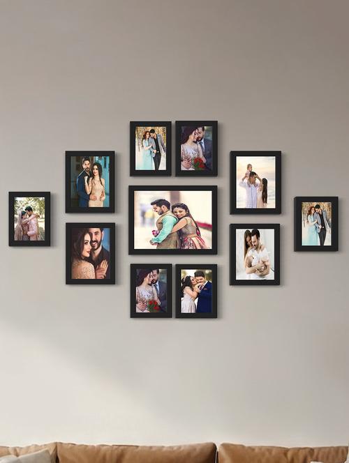 stuthi arts wood wall photo frame (black, 11 photo(s), 10x8 inch-1 7x5 inch-4 6x4 inch-6) - 21385999 - Standard Image - 0