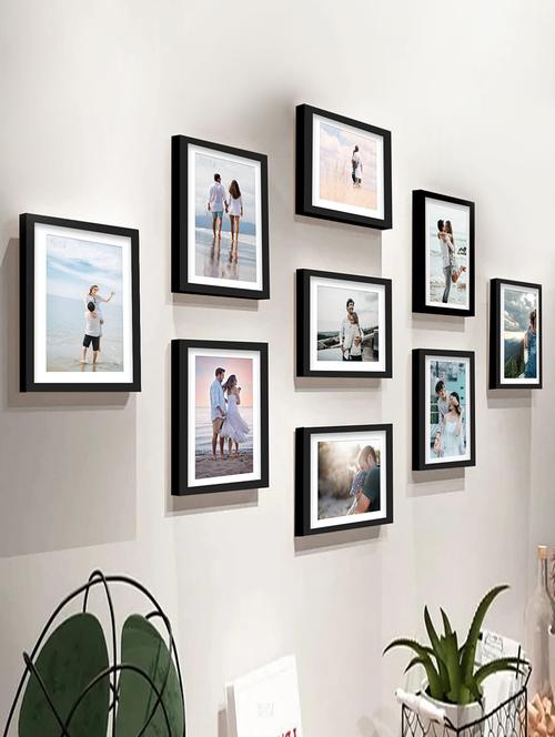 stuthi arts wood wall photo frame (black, 9 photo(s), 6"x8"-9) - 21386003 - Standard Image - 0
