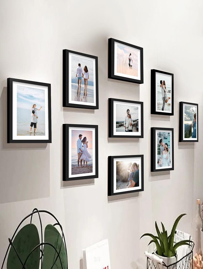 stuthi arts wood wall photo frame (black, 9 photo(s), 6"x8"-9) - 21386003 - Zoom Image - 0