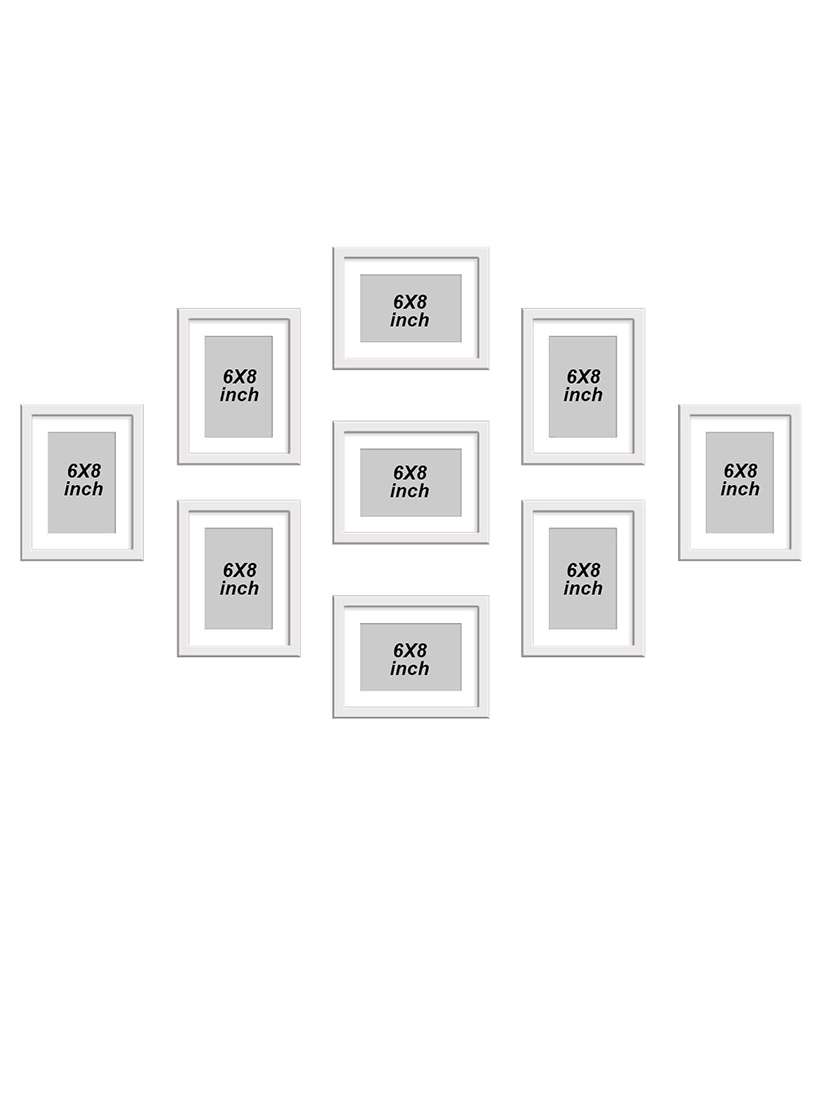 stuthi arts wood wall photo frame��(white, 9 photo(s), 6"x8"-9)