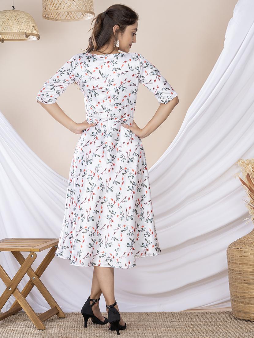women white satin a-line dress - 21386012 - Standard Image - 1