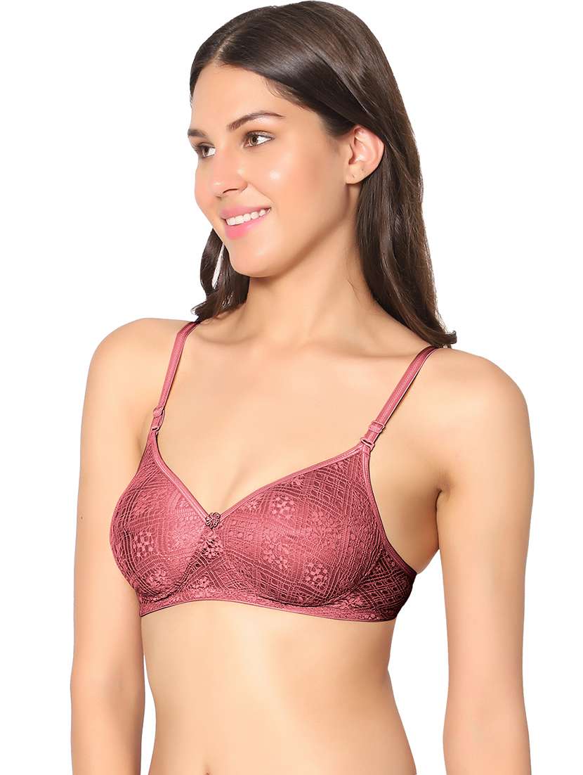 women mauve lace detailed regular bra - 21386168 -  Standard Image - 1