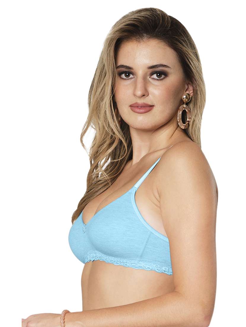 women light blue polyester regular bra - 21386193 -  Standard Image - 1
