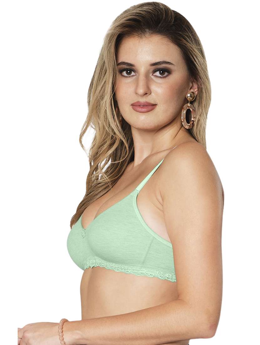 green solid regular bra - 21386194 -  Standard Image - 1