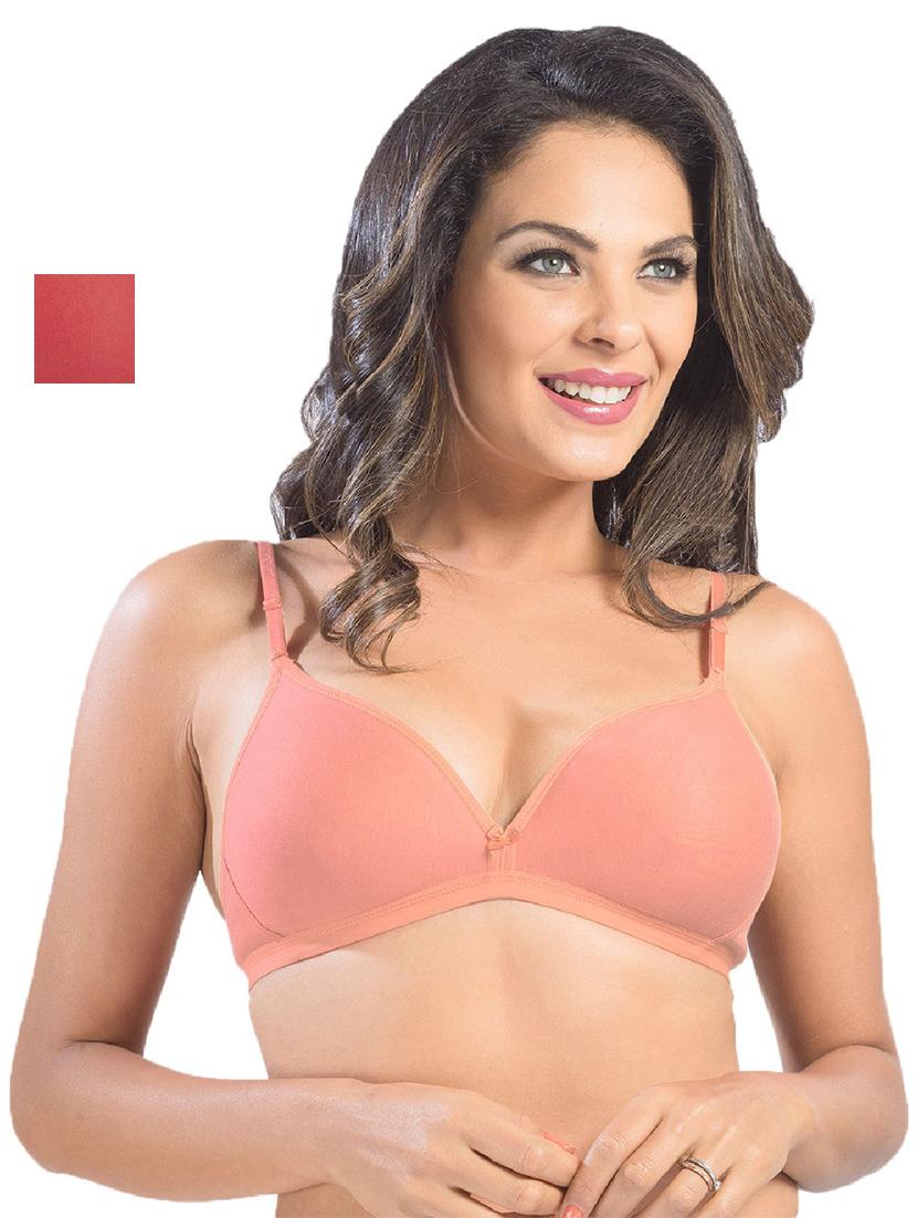 set of 2 multi colored cotton blend plunge bra - 21386260 - Zoom Image - 0