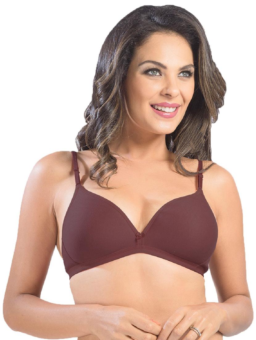 set of 2 maroon cotton blend plunge bra - 21386279 -  Standard Image - 1