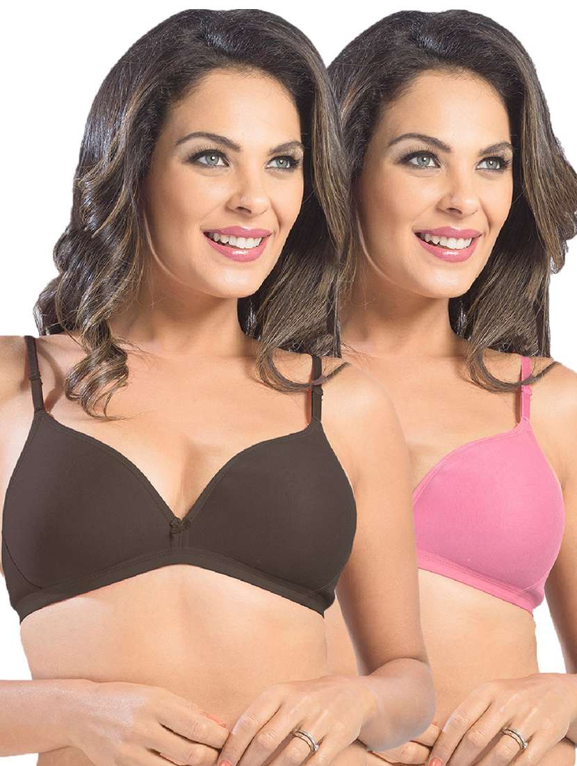 pack of 2 solid t-shirt bra
