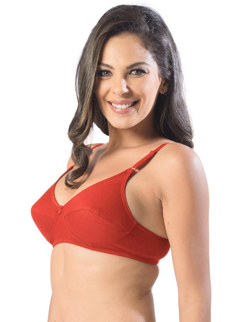 red cotton blend regular bra - 21386523 - Standard Image - 1