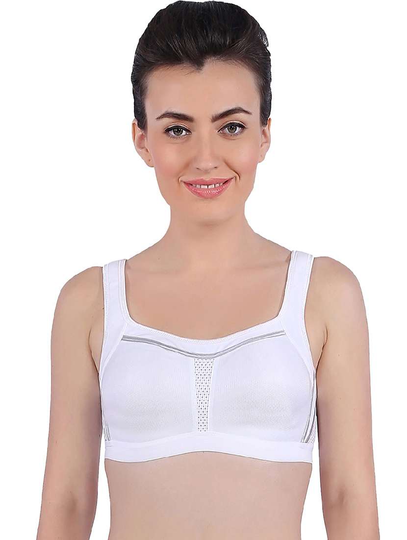 set of 2 white cotton blend sports bra - 21386745 - Standard Image - 1